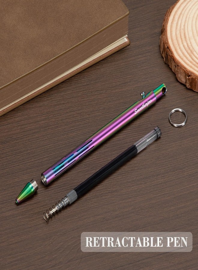 قلم SMOOTHERPRO ذو آلية الترباس، قلم حبر جاف من الفولاذ المقاوم للصدأ بحبر أسود، متوافق مع عبوات حبر Pilot G2، قلم EDC للكتابة 0.7 مم، متعدد الألوان - Image 2