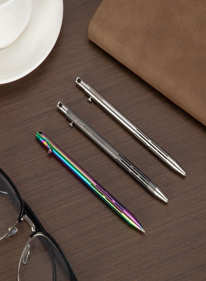 قلم SMOOTHERPRO ذو آلية الترباس، قلم حبر جاف من الفولاذ المقاوم للصدأ بحبر أسود، متوافق مع عبوات حبر Pilot G2، قلم EDC للكتابة 0.7 مم، متعدد الألوان - Image 5