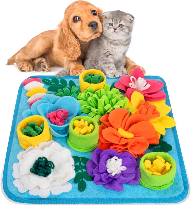 Oliumt Snuffle Mat for Dogs, Sniff Mat Slow Feeding Mat for Small Pets Cats, Rabbits - Help Stress Relief and Training - Stimulate Your Pet's Foraging Skills! (Sky Blue) - Image 1