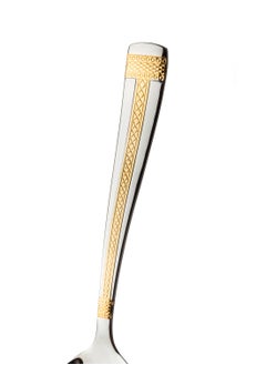 Dania Set of 6 stainless steel eating forks with golden decor  - Image 3