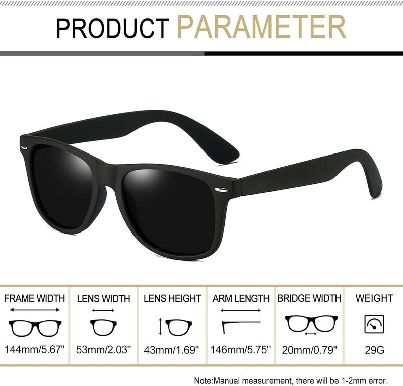 Joopin Square Sunglasses Men Women Polarized UV Protection Classic Trendy Lightweight Designer Sun Glasses for Driving Fishing Hiking Golf - Image 4