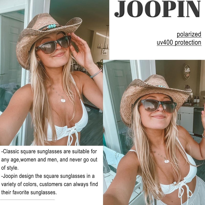 Joopin Square Sunglasses Men Women Polarized UV Protection Classic Trendy Lightweight Designer Sun Glasses for Driving Fishing Hiking Golf - Image 2