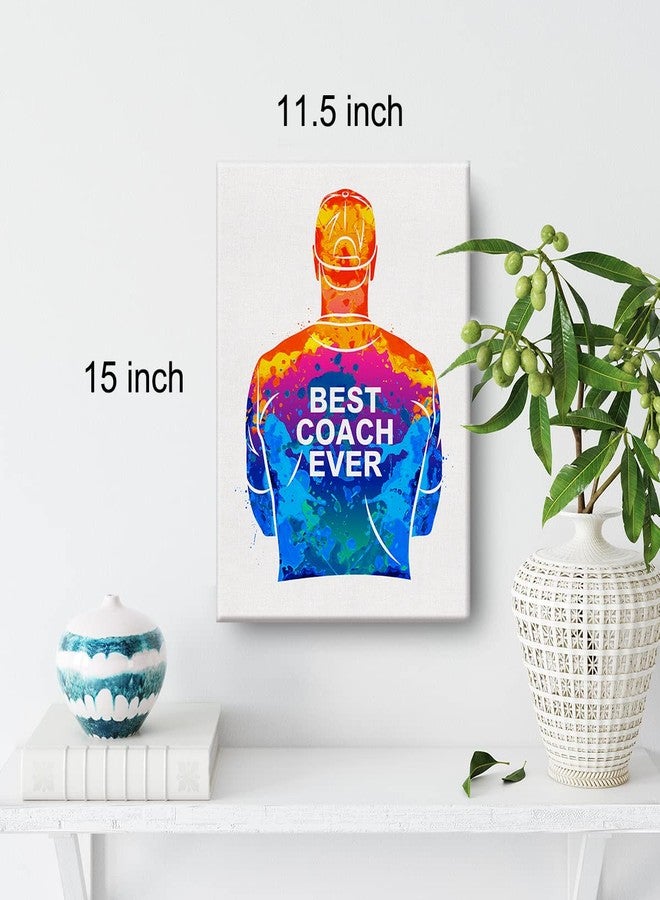 Nvhai Watercolor Best Coach Ever Canvas Painting Prints for Home Office Wall Decor Framed Artwork Best Coach Gifts(12x15") - Image 2