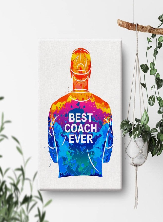 Nvhai Watercolor Best Coach Ever Canvas Painting Prints for Home Office Wall Decor Framed Artwork Best Coach Gifts(12x15") - Image 3