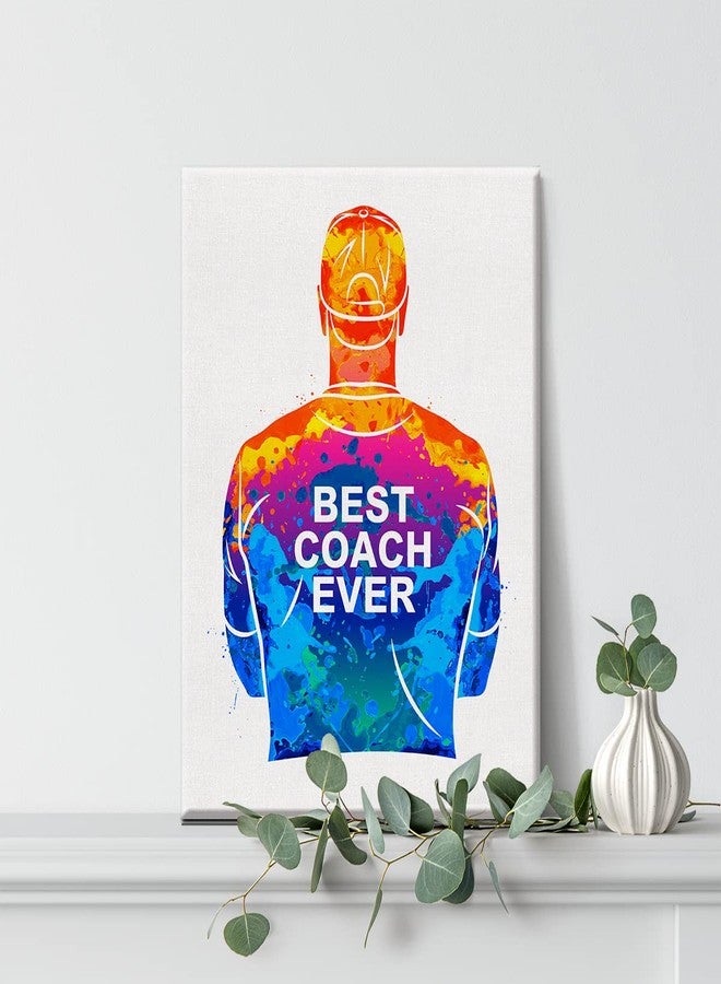 Nvhai Watercolor Best Coach Ever Canvas Painting Prints for Home Office Wall Decor Framed Artwork Best Coach Gifts(12x15") - Image 4