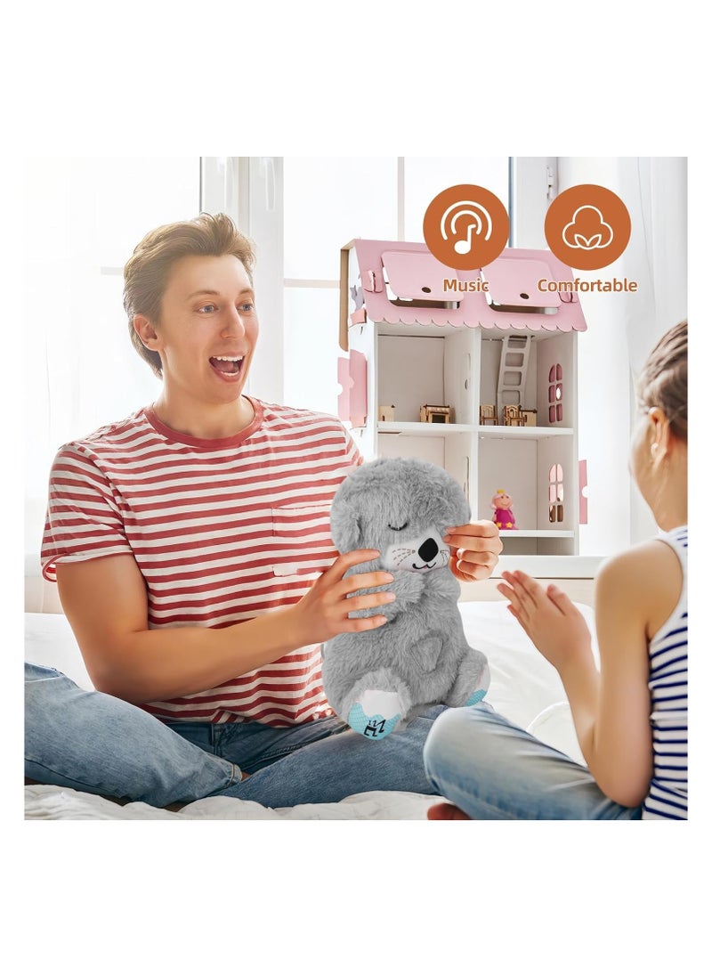 ماركة غير محددة Breathing Otter، Soothe 'N Snuggle Otter مع حركات التنفس والموسيقى، دمية قطيفة مهدئة للتنفس من Baby Breathing Soothing Otter، رفيق النوم الموسيقي، مساعد النوم.  - Image 2