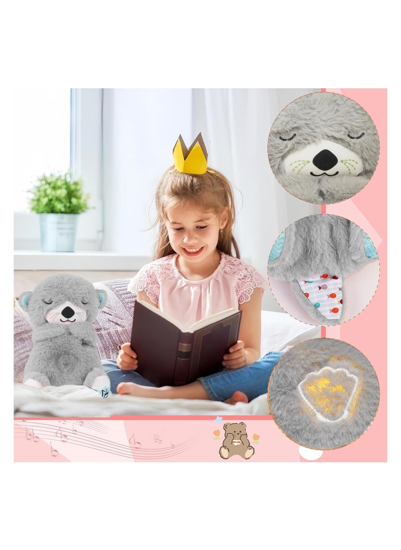 ماركة غير محددة Breathing Otter، Soothe 'N Snuggle Otter مع حركات التنفس والموسيقى، دمية قطيفة مهدئة للتنفس من Baby Breathing Soothing Otter، رفيق النوم الموسيقي، مساعد النوم.  - Image 5