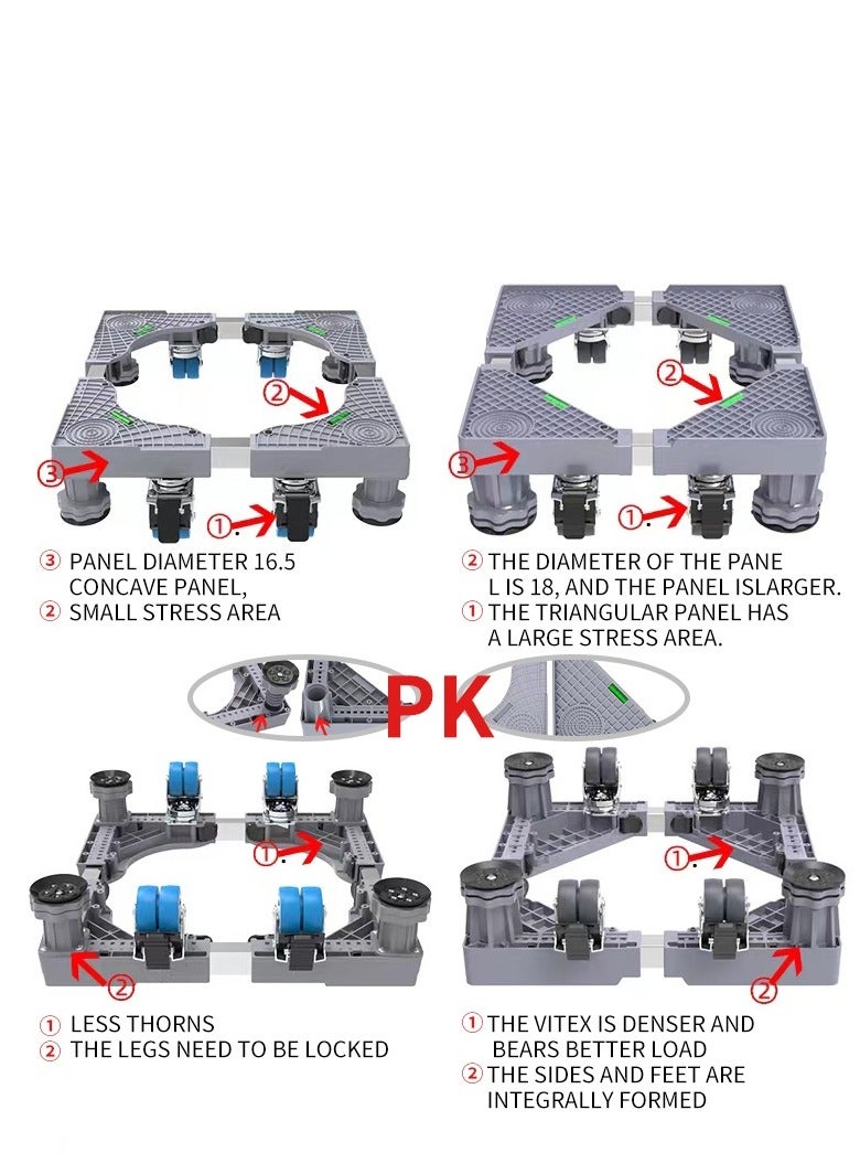 غسالة ثلاجة غسالة غسالة صلبة من الفولاذ المقاوم للصدأ قاعدة قابلة للتعديل ثقيلة - Image 4