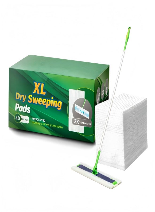 SUZZYVINE XL Dry Sweeping Cloths Diposable Mop Pads for Swiffer X-Large Sweeper, XL Floor Cleaning Cloth for Mopping Home, Bathroom, Kitchen 9.84"x17.3" Extra Thick and Large,40 Counts - Image 1