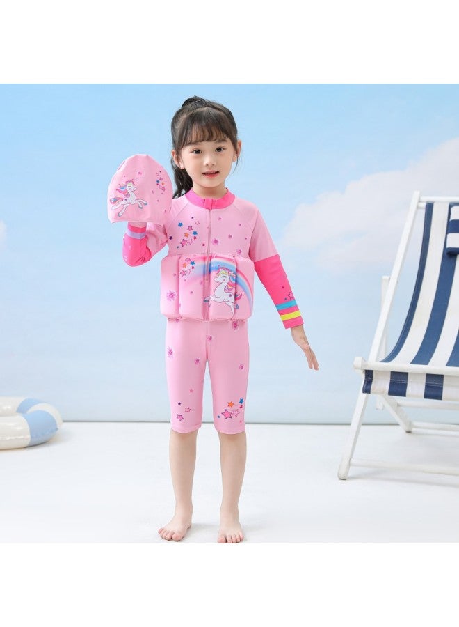 Loquat Children's Buoyancy Swimsuit Girls' One-Piece Baby Unicorn Mermaid Swimsuit Surfsuit Trendy Girls' Buoyancy Swimsuit-Color:D2391-14MZ Long-haired Mermaid- - Image 5