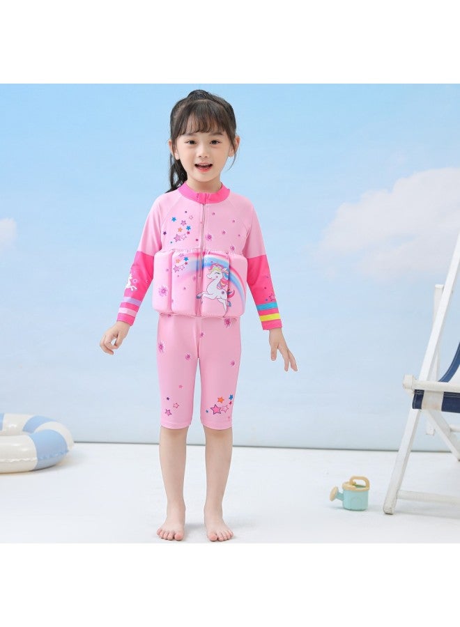 Loquat Children's Buoyancy Swimsuit Girls' One-Piece Baby Unicorn Mermaid Swimsuit Surfsuit Trendy Girls' Buoyancy Swimsuit-Color:D2391-14MZ Long-haired Mermaid- - Image 3