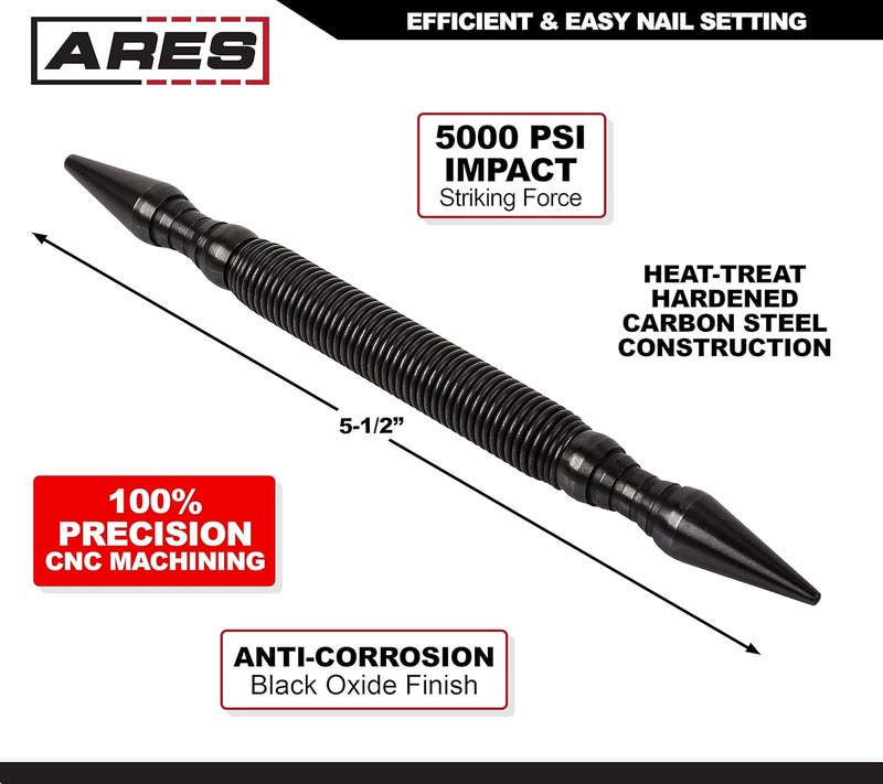 ARES 10016 – مجموعة مسمار مزدوج الرأس – ميزات تصميم مزدوج الرأس بحجم 1/32 بوصة (#1) و 1/16 بوصة (#2) – مصنوعة بدقة باستخدام CNC - قوة ضرب 5000 PSI - Image 3