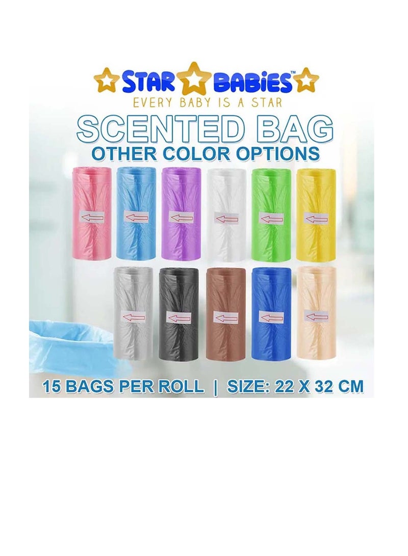 STAR BABiES Star Babies Scented Bag Pack of 10/150bags with Dispenser -Dark Blue/Brown  - Image 3