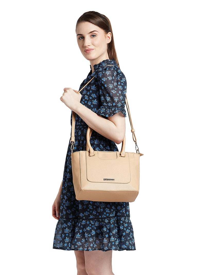 Caprese womens PEACH T Medium BEIGE Tote Bag - Image 5