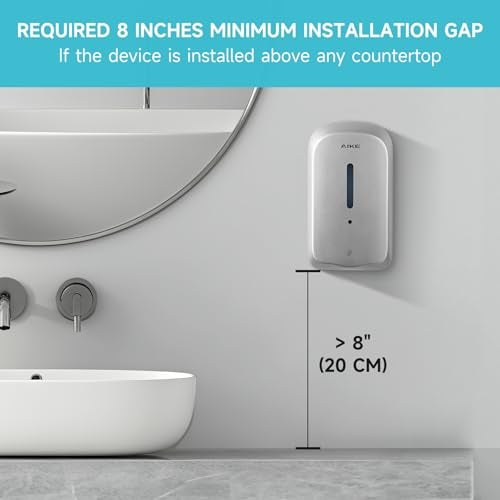 AIKE 33.8oz Automatic Wall Mount Liquid Soap Dispenser with Commercial ABS Construction, Model AK1226S(Silver) - Image 4