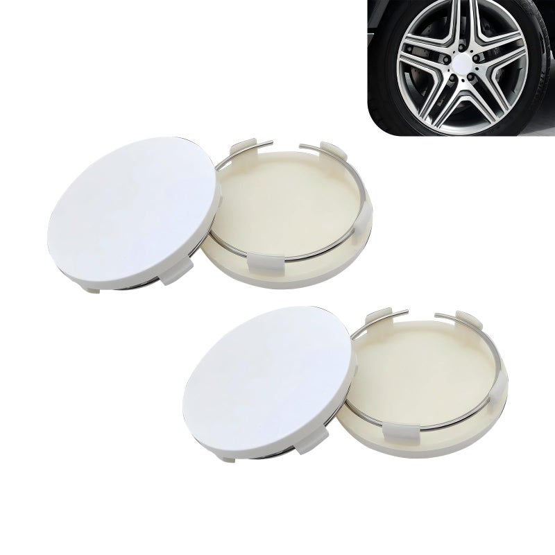 Tesnaao 4 PCS Car Wheel Hub Center Cap 236 x 22 ABS Wheel Hub Modification Decoration Durable Snapin AntiFalling Fastening Installation Accessories Universal for Most Cars White - Image 3