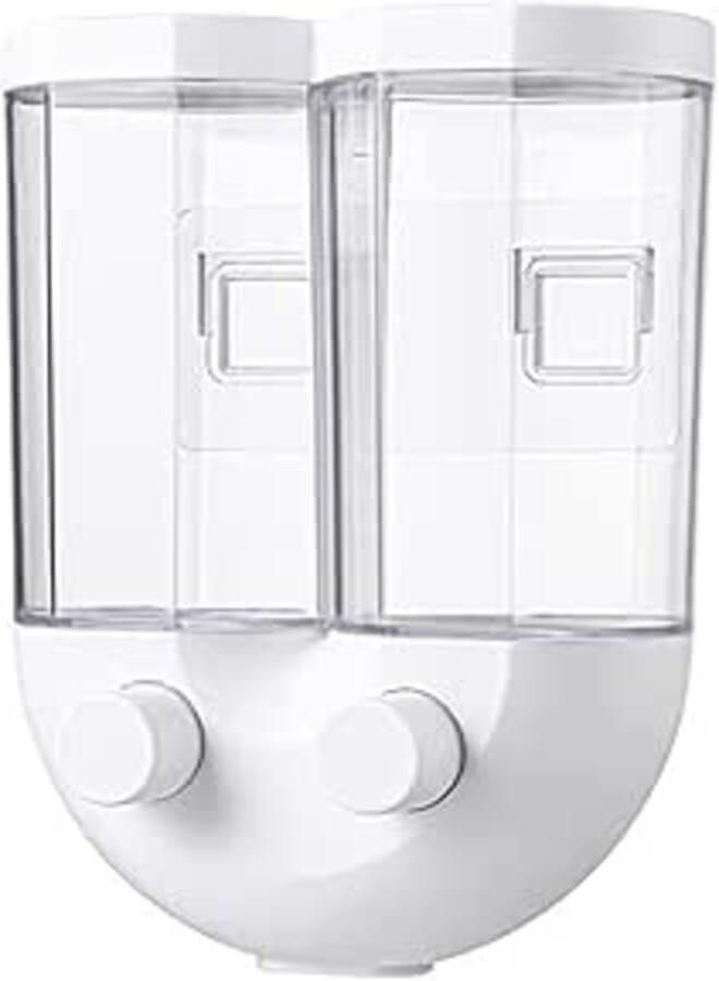 MEZON Wall Mounted Grain Storage Box Cereal Dispenser Single Dry Food Snack Cereal Dispenser Countertop Airtight Food Storage for Kitchen-1500 ml (White)