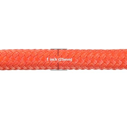 Ucreative 1" x 30' Kinetic Recovery & Tow Rope Kit Max 48,000 lbs Breaking Strength with 2PCS Synthetic Soft Shackles for Off-Road Vehicle 4WD Pick Up Truck SUV (Orange) - Image 3