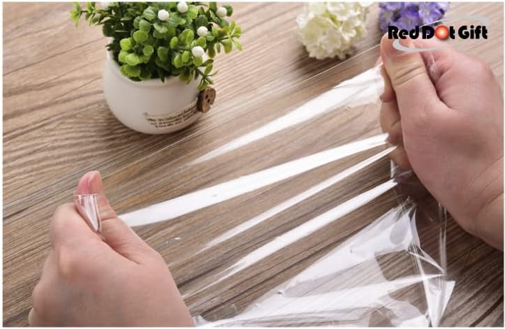 Red Dot Gift® Self-Sealing Cellophane Bags - Crystal Clear Resealable Pouches (W7*H13cm, 100 pcs) - Image 3