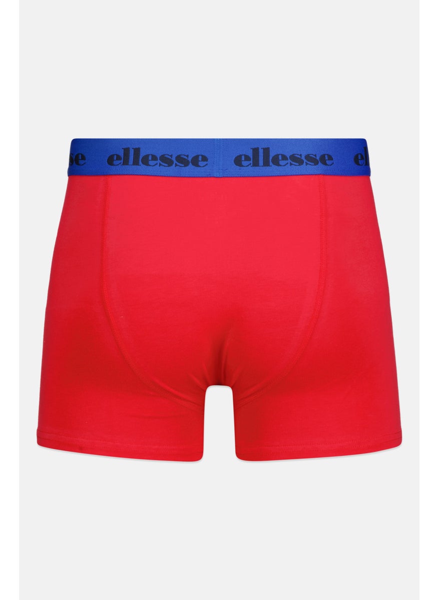 Ellesse Men 3 Pack Brand Logo Trunks, Blue/Red/Navy  - Image 4