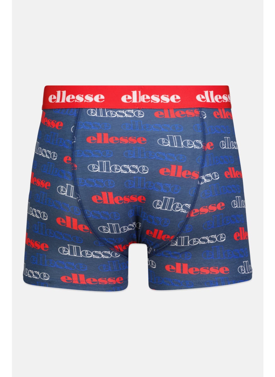 Ellesse Men 3 Pack Brand Logo Trunks, Blue/Red/Navy  - Image 2