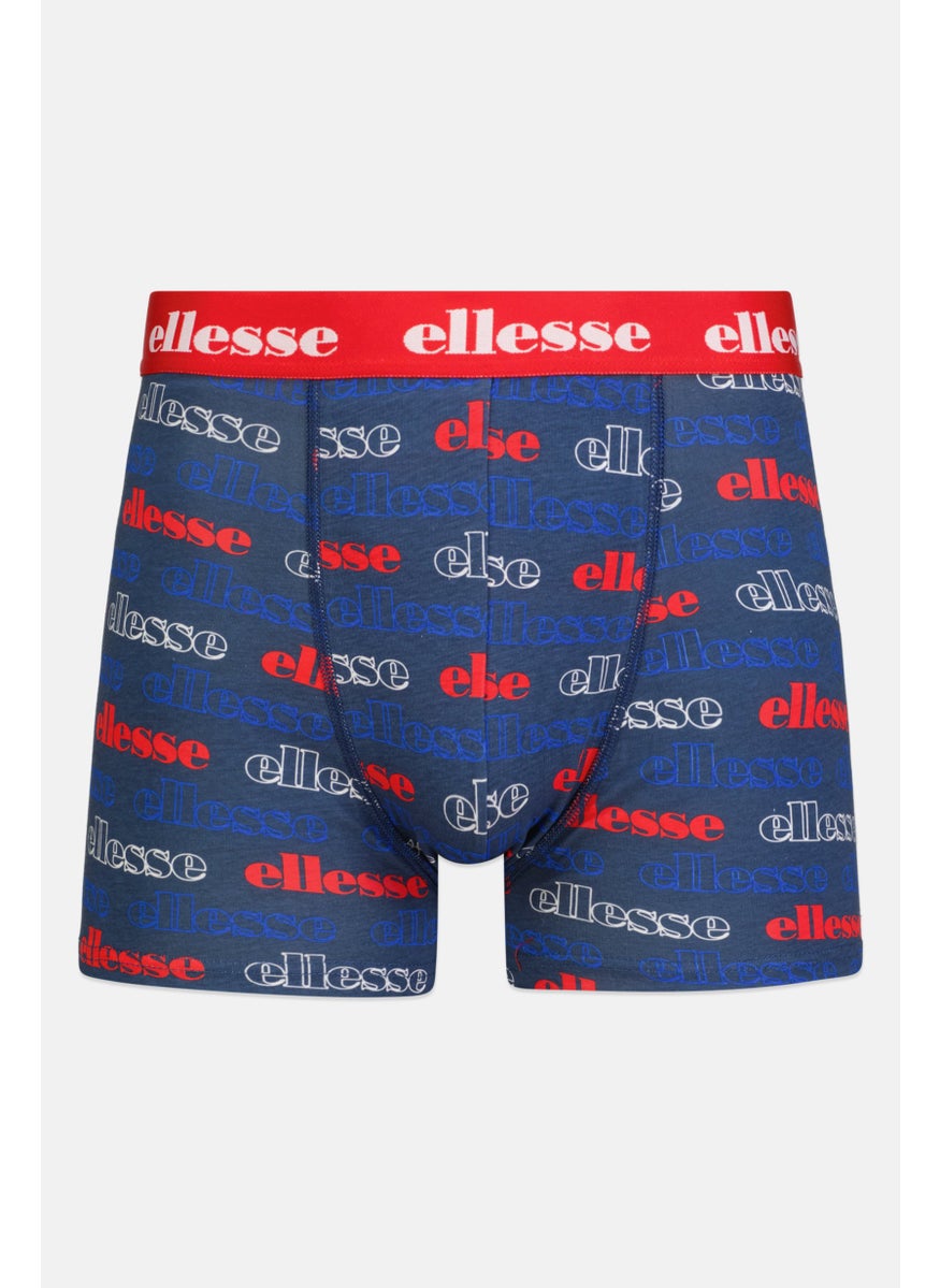 Ellesse Men 3 Pack Brand Logo Trunks, Blue/Red/Navy  - Image 5