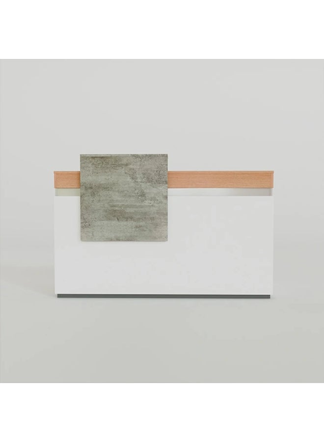 NEO FRONT FURNITURE 1.6 Meter Reception Desk – Golden Shade Modern HDF Front Desk Table for Office Lobby & Reception Area (160 x 65 x 105 cm) BOF-QT667-1.6M - Image 4