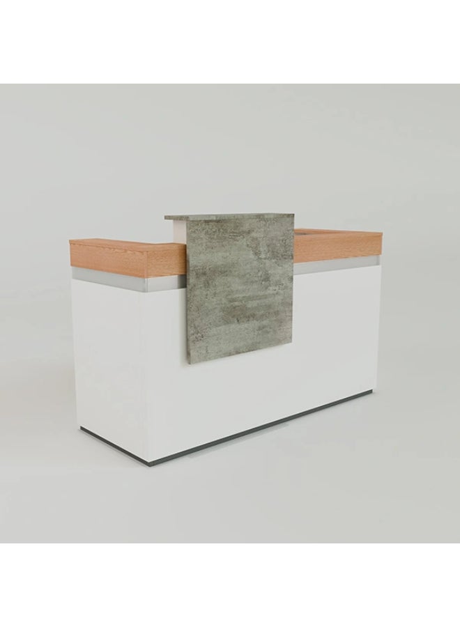 NEO FRONT FURNITURE 1.6 Meter Reception Desk – Golden Shade Modern HDF Front Desk Table for Office Lobby & Reception Area (160 x 65 x 105 cm) BOF-QT667-1.6M - Image 5