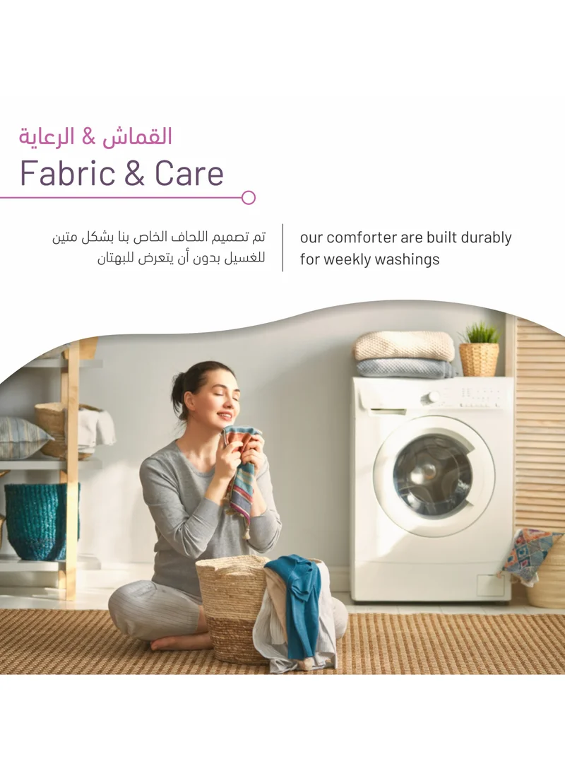 Donetella 6-Piece Comforter Set with Bed linen for King Size -240x260cm -Green , Soft Brushed Microfiber Facbric.