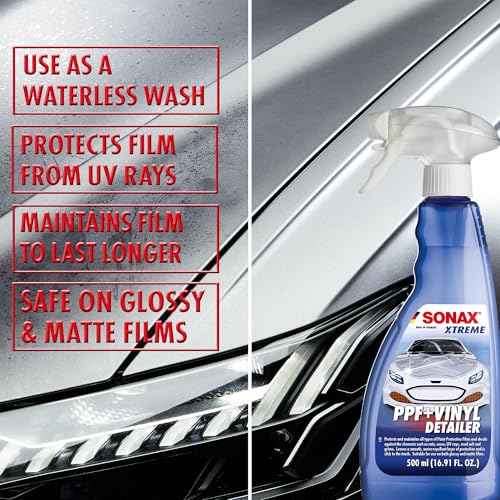 SONAX PPF + Vinyl Detailer | Protection & Maintenance for Paint Protection Films & Decals | Water-Repellent & UV Protection | Suitable for Glossy & Matte Finishes | 398241 | 500ml - Image 3