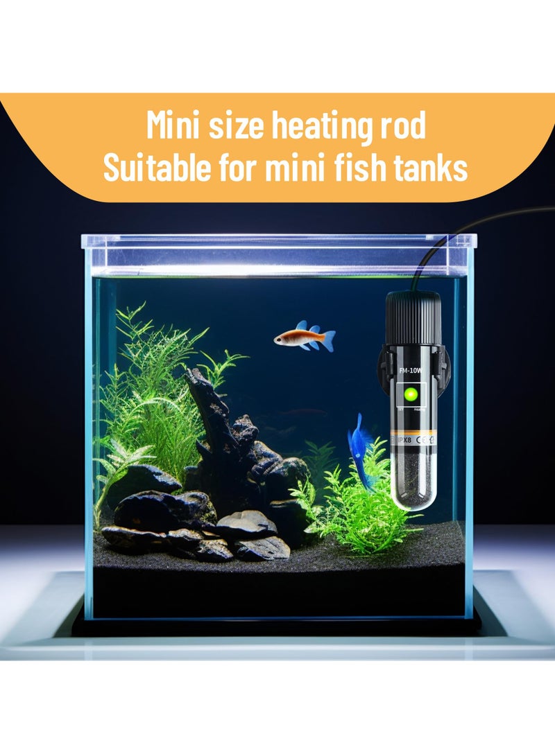 Mini Betta Fish Tank Heater, 10W/15W USB Submersible with Digital Display for Aquariums up to 1 Gallon - Image 3