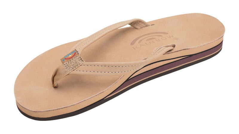 Rainbow Sandals Womenâ€™s Double Layer Premier Leather Narrow Strap w/Arch, Sierra Brown, Ladies Medium / 6.5-7.5 B(M) US - Image 1