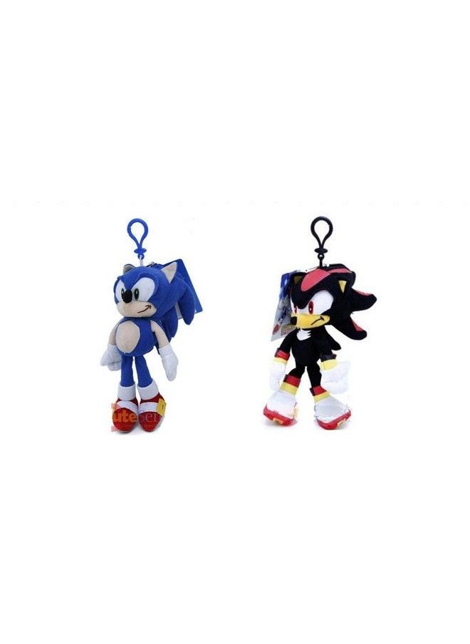 Sonic The Hedgehog Shadow And Sonic 8" Plush Clip With Small Zipper Pouch 2 Pcs ( 1 Of Each )  - Image 2