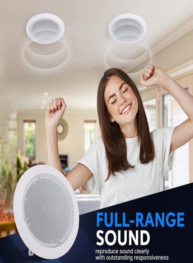 Pyle Ceiling and Wall Mount Speaker - 6.52-Way 70V Audio Stereo Sound Subwoofer Sound with Dome Tweeter, 500 Watts, in-Wall & in-Ceiling Flush Design for Home Surround System - Pyle PDIC63T (White) - Image 5