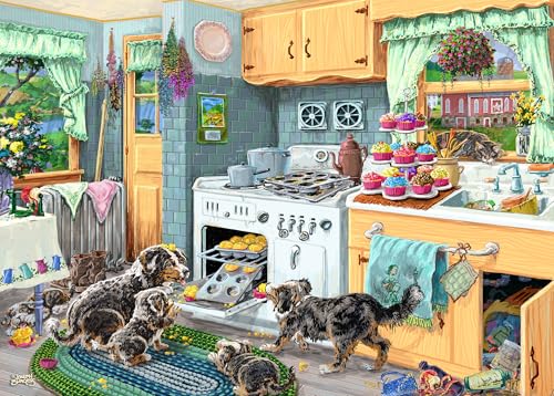 Mulic 300 Piece Puzzles for Adults Large Piece Funny Puzzle for Kids Seniors Licensed by Joseph Burgess Dog Gone Good Cupcakes White Elephant Gift Exchange Gag Gifts - Image 1