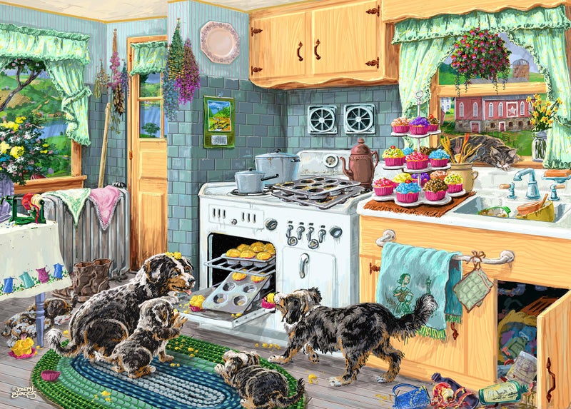Mulic 300 Piece Puzzles for Adults Large Piece Funny Puzzle for Kids Seniors Licensed by Joseph Burgess Dog Gone Good Cupcakes White Elephant Gift Exchange Gag Gifts - Image 3