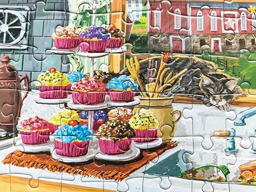 Mulic 300 Piece Puzzles for Adults Large Piece Funny Puzzle for Kids Seniors Licensed by Joseph Burgess Dog Gone Good Cupcakes White Elephant Gift Exchange Gag Gifts - Image 5