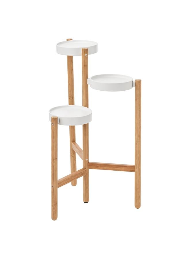 Zaboon Plant stand, bamboo/white, 78 cm - Image 1