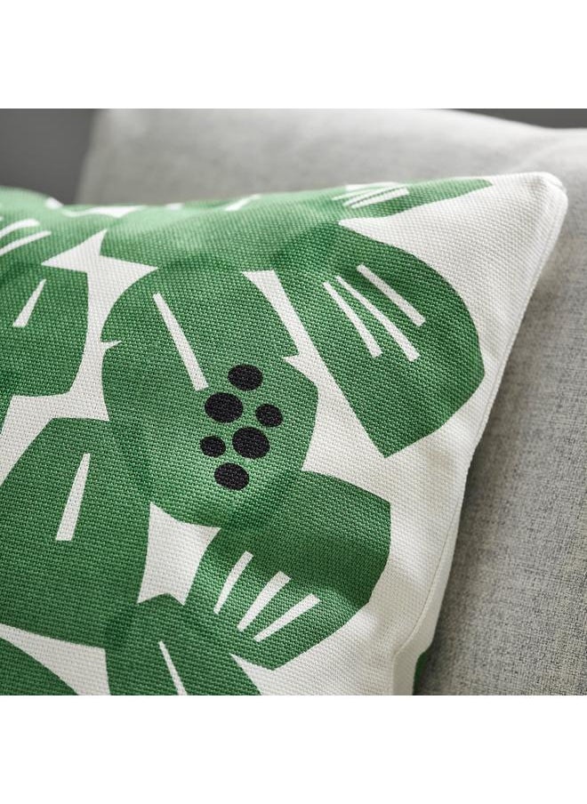 Beauenty - Cushion cover, white/green, 50x50 cm - Image 1