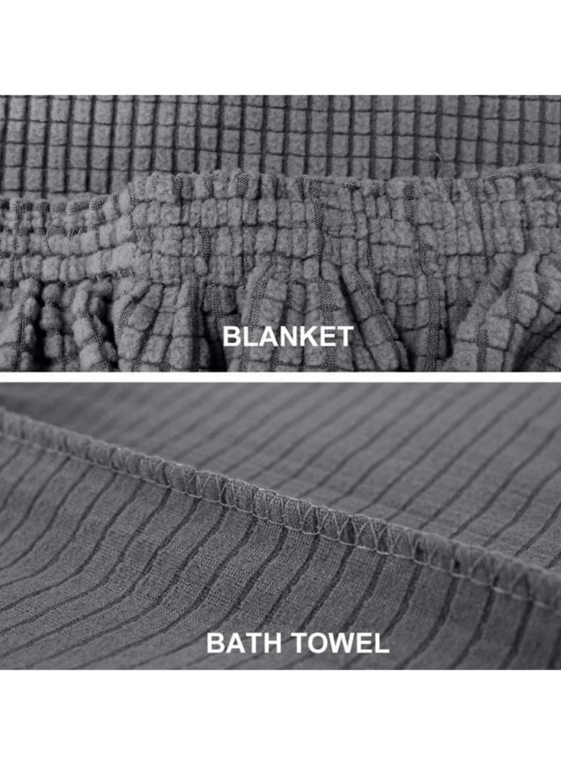 180-220cm Polar Fleece Armless Sofa Bed Cover Solid Color Elastic Slip Resistant Furniture Protector Home Decor Bench Cover Soft Durable Washable Pet Friendly Aesthetic - Image 3