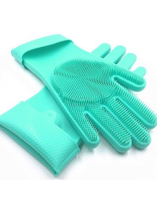 SolidScrub Magic Silicone Gloves Scrubbing Gloves for dishes, dishwashing gloves with scrubbers, dish gloves for kitchen, car wash, and pet care | 1 pair, 2 gloves (Green Blue/Aqua) - pzsku/Z6B8D2F8456290E804CCCZ/45/_/1725976018/9a023893-12ce-4a28-9fa0-f01277bd2a89