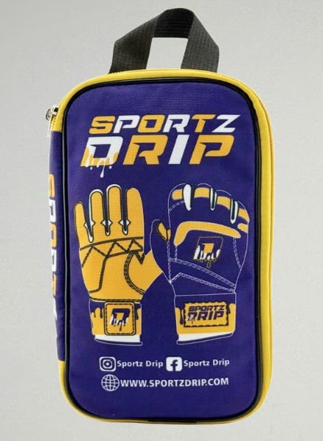 قفازات الضرب Sportz Drip Mamba، للشباب والكبار، بنفسجي وأصفر، جلد صناعي فاخر، مقاسات متعددة، قفازات بيسبول مع حافظة مخصصة (صغير/متوسط للشباب) - Image 4
