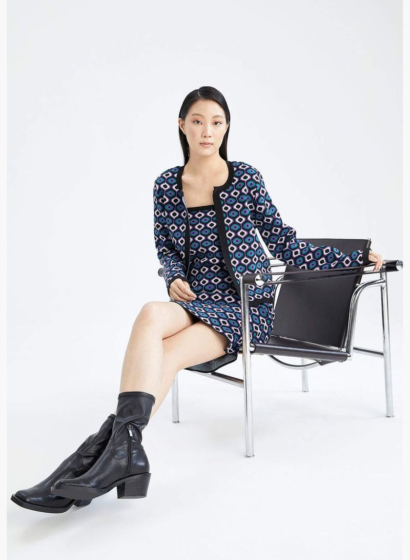 DeFacto Regular Fit Long Sleeve Ethnic Print Cardigan - Image 2