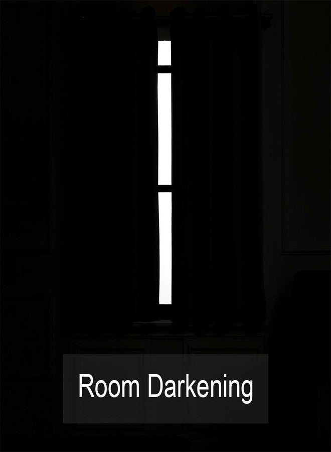 LA PALMA Thermal Insulated Blackout Darkening Grommet Living Room Curtains Window Drapes for Bedroom 2 Panels in 1 Set 52 Inches Wide W52''xL63'' Grey - Image 4