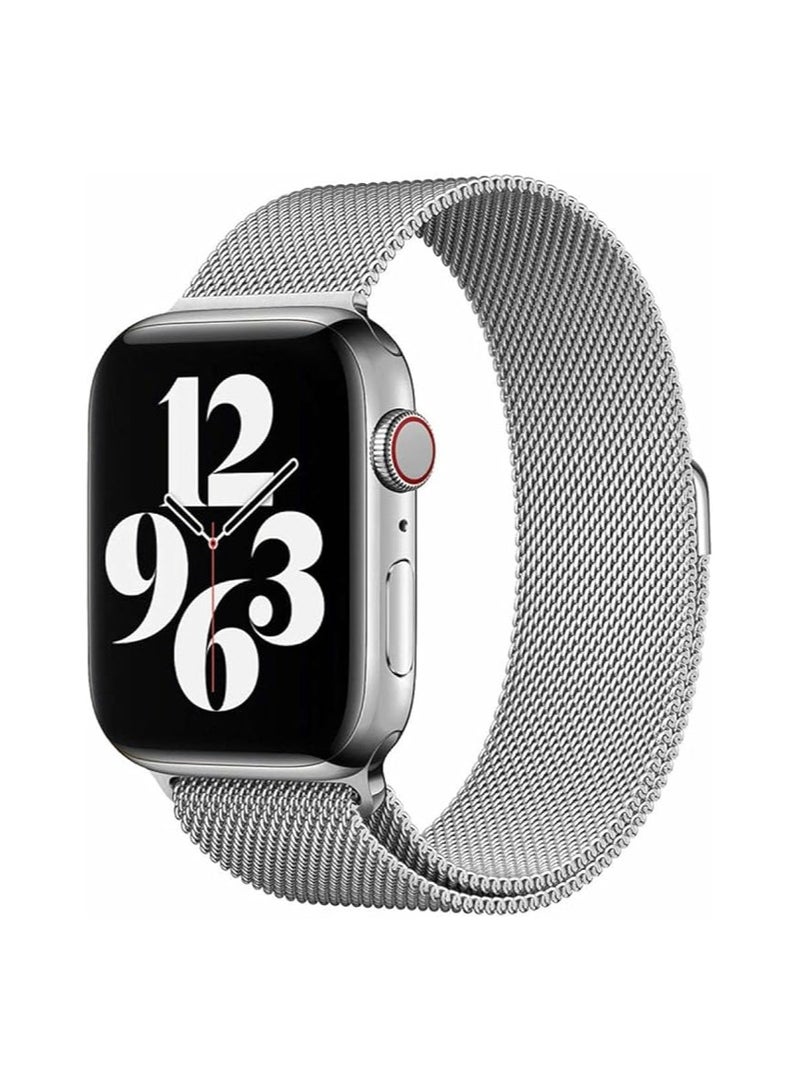 هايفن حزام ساعة HYPHEN RALEIGH من الفولاذ المقاوم للصدأ لساعة Apple Watch Series 6/5/4/SE (فضي، 38-40 مم)  - Image 1