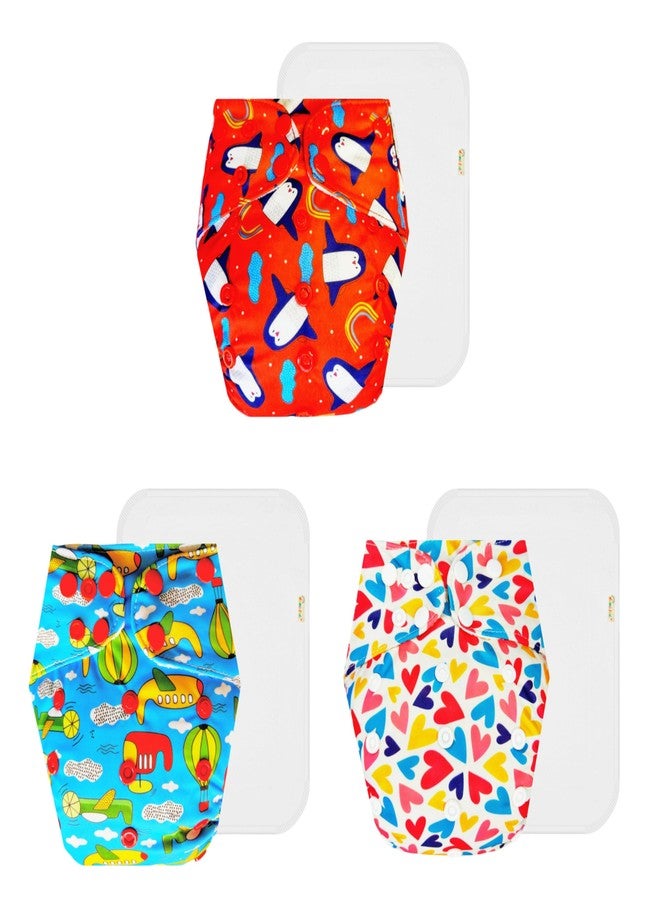 Dumbledo Premium Cloth Diaper with Cotton Insert (Pack of 3) | Dry Feel and Comfortable | Breathable | Travel Friendly | Worry-Free Diapering | 3 Months - 3 Years | Unisex Baby - Image 1