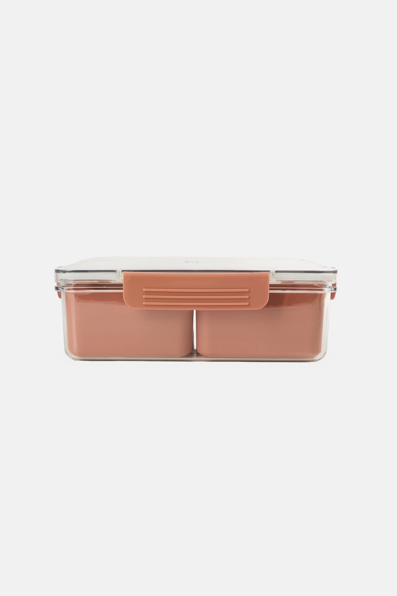 Alta Sectioned Serving Container With Lid, Brown - Image 1