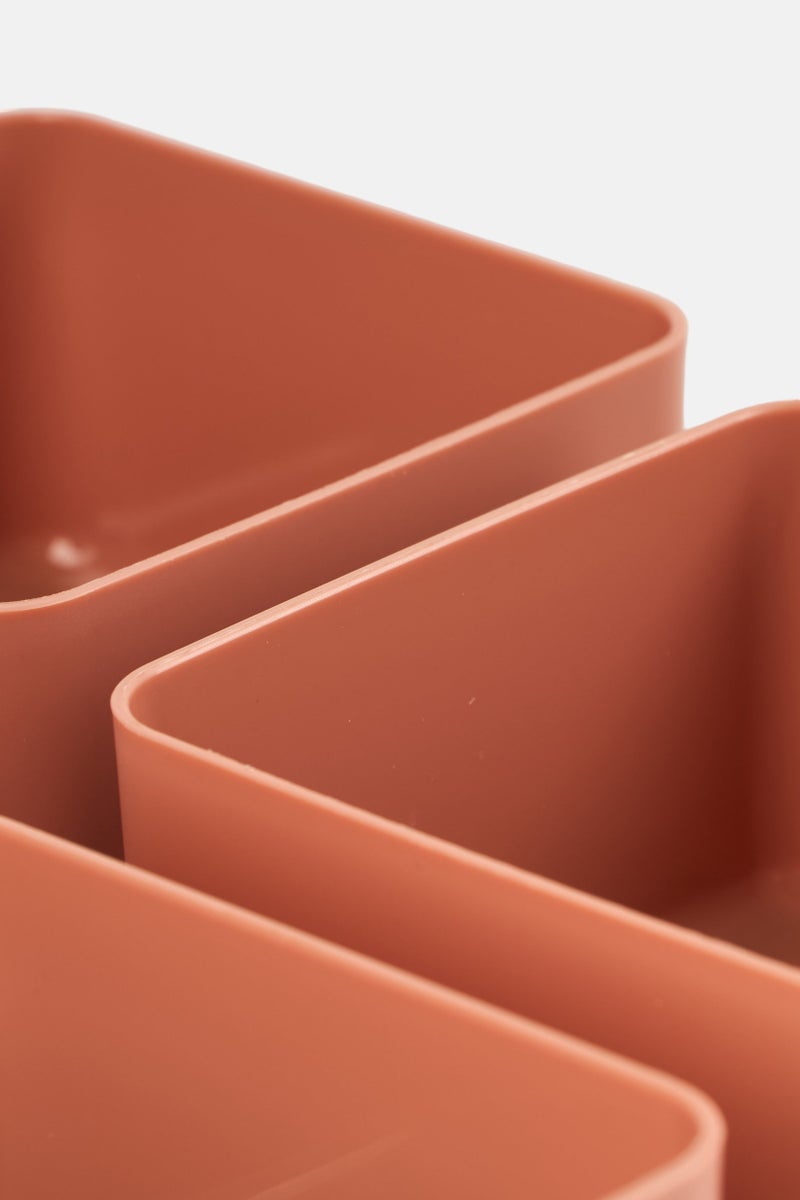 Alta Sectioned Serving Container With Lid, Brown - Image 4