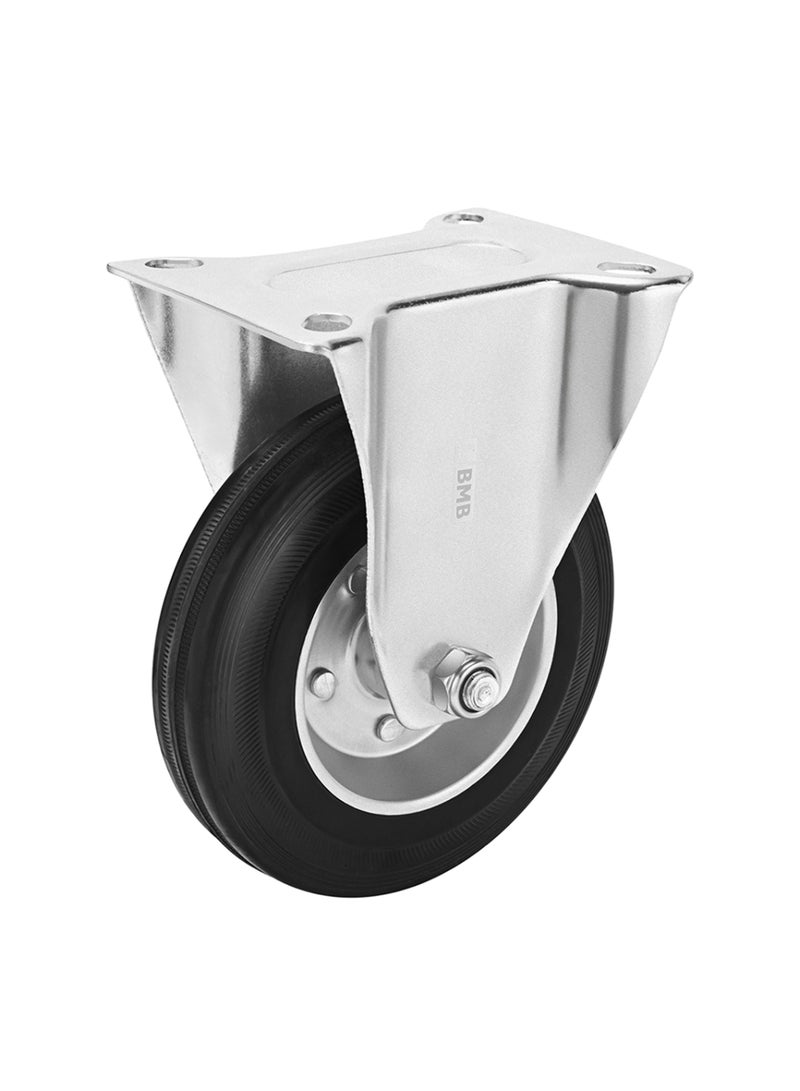 BMB tools Heavy duty Black Rubber Industrial Caster Wheel Fixed 160mm - Image 1