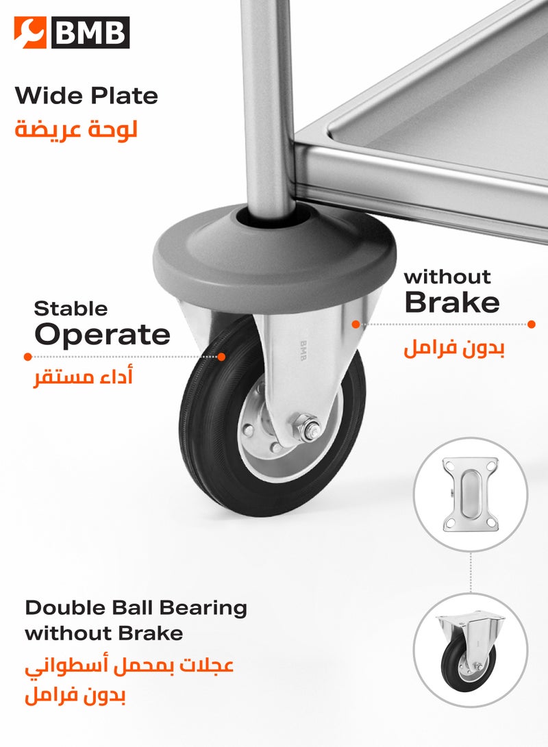 BMB tools Heavy duty Black Rubber Industrial Caster Wheel Fixed 160mm - Image 3